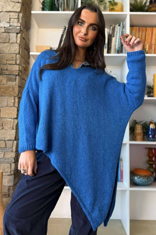  Big Softie Super Slant Knit Jumper Sapphire 